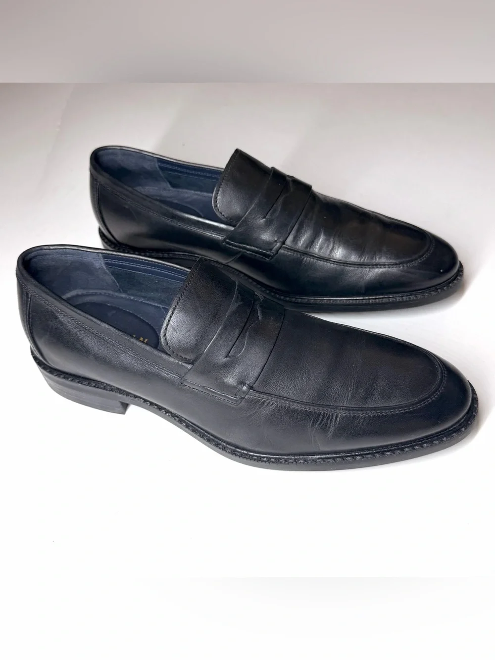 Cole Haan Men's Modern Classics Leather Black Penny Loafer Size- 9 M